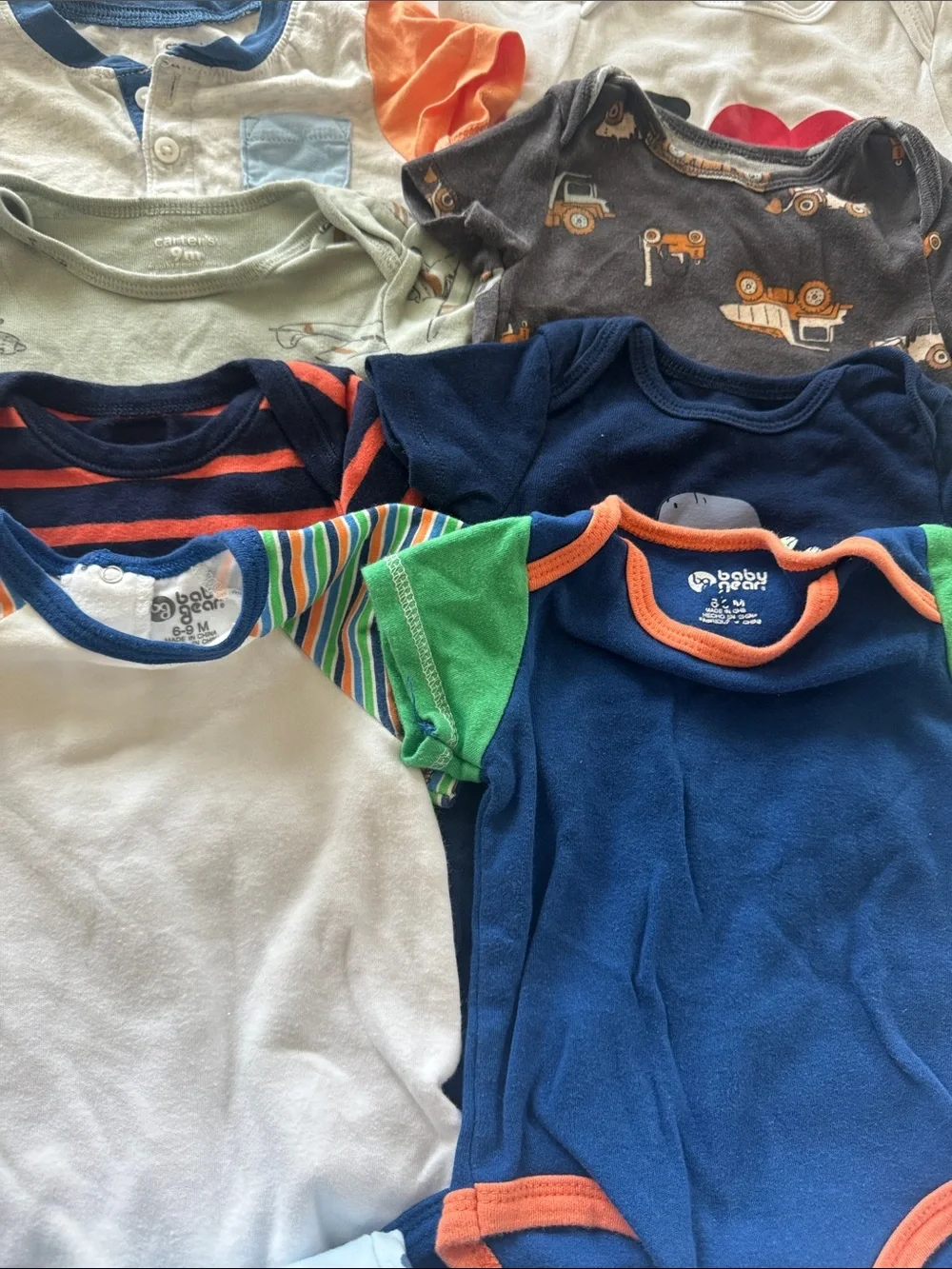 Bundle 11 Baby Short-Sleeve One-Piece Bodysuit  size 6-9 months